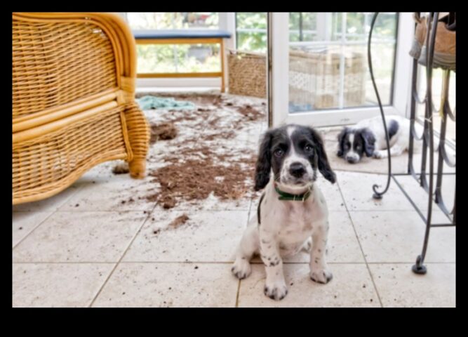 Yeni yavrunuz için güvenli bir ev yaratan köpek yavrusu prova